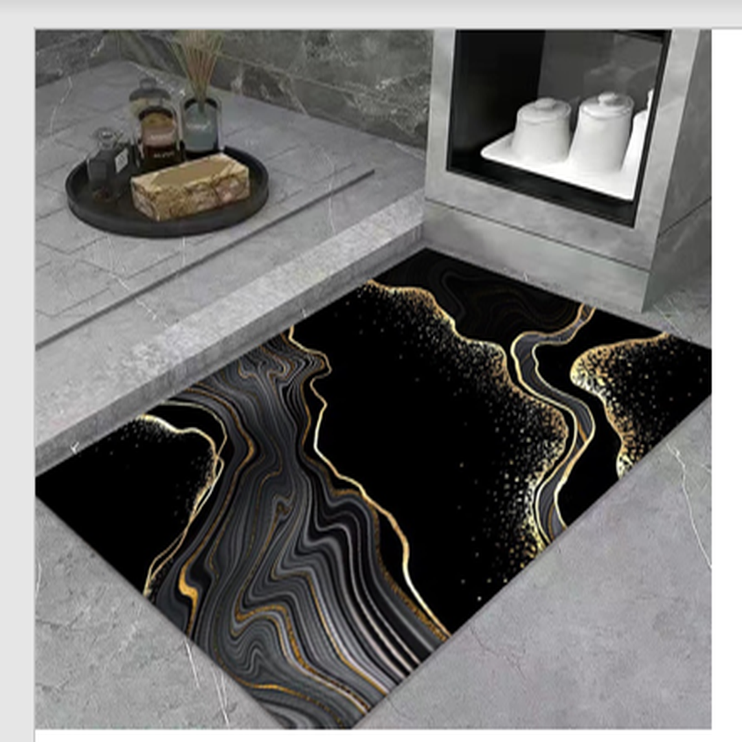 Quick Drying Water Soak Bathroom Mat Water Absorbent Door Mat Floor Mat, Doormat, Bathroom Carpet Cushion Mat (60 * 40 Square) Non-Slip Rug, Soft Microfiber