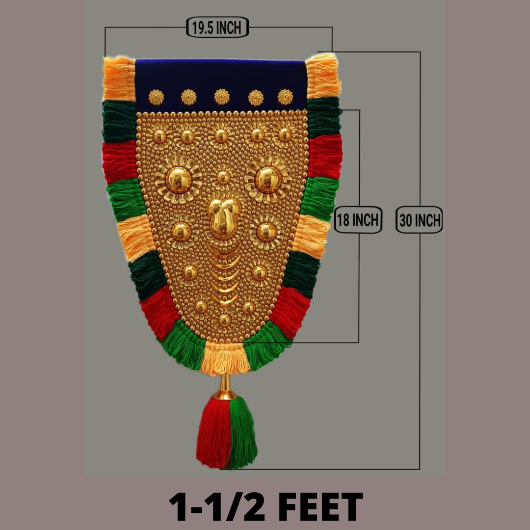Nettipattam (Caparison) 100% Handcrafted Polymer Gold Finish Wall Decor for Living Room by Skilled Kerala Artisans