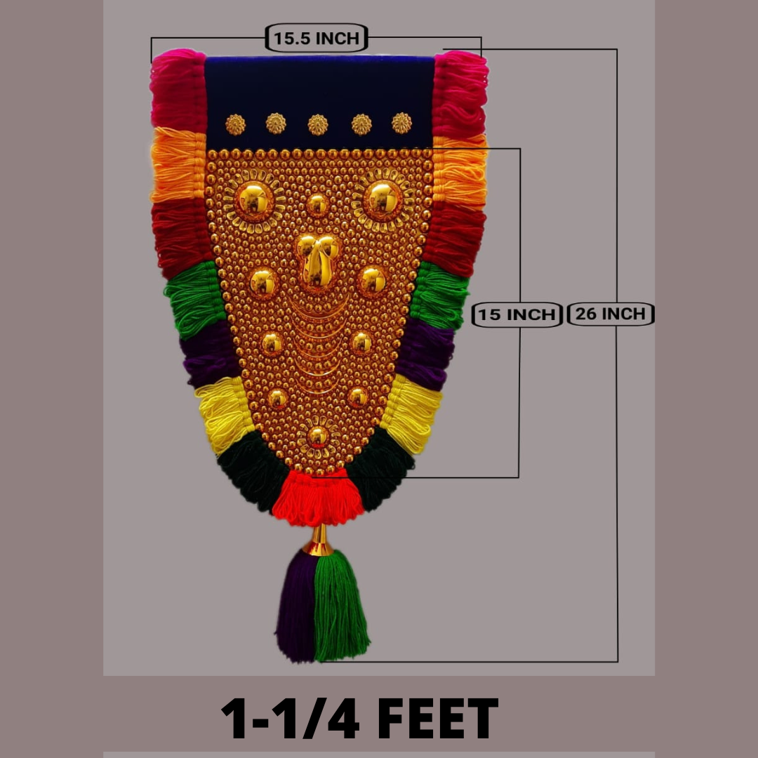 Nettipattam (Caparison) 100% Handcrafted Polymer Gold Finish Wall Decor for Living Room by Skilled Kerala Artisans
