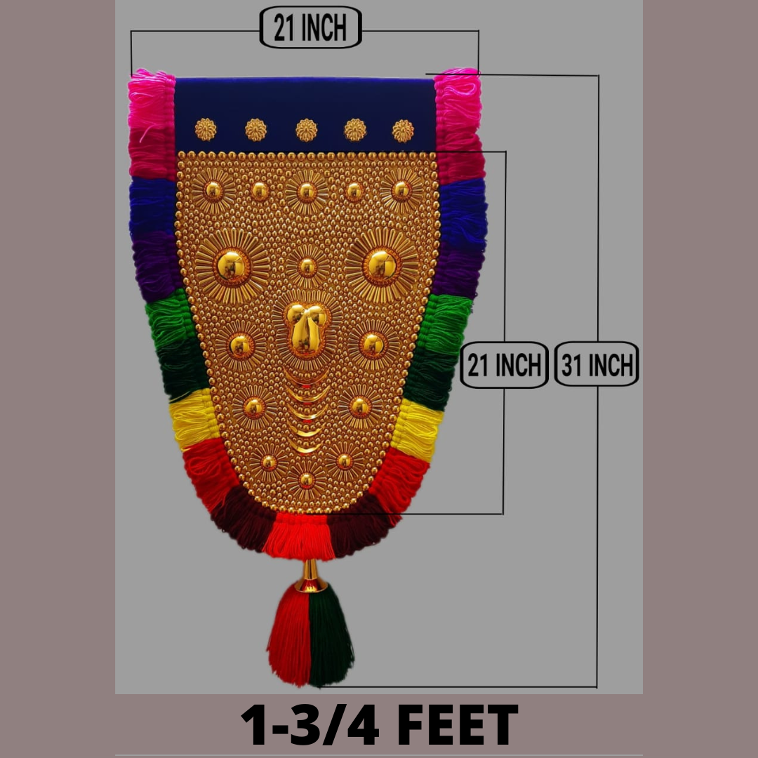 Nettipattam (Caparison) 100% Handcrafted Polymer Gold Finish Wall Decor for Living Room by Skilled Kerala Artisans