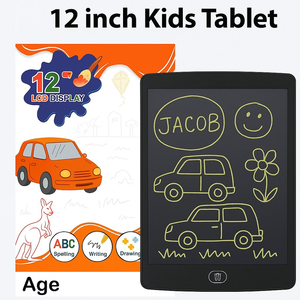 Digital Slate 12 Inch LCD Writing Tablet/Drawing Board/Doodle Board/Writing Pad Reusable Portable E Writer Educational Toys