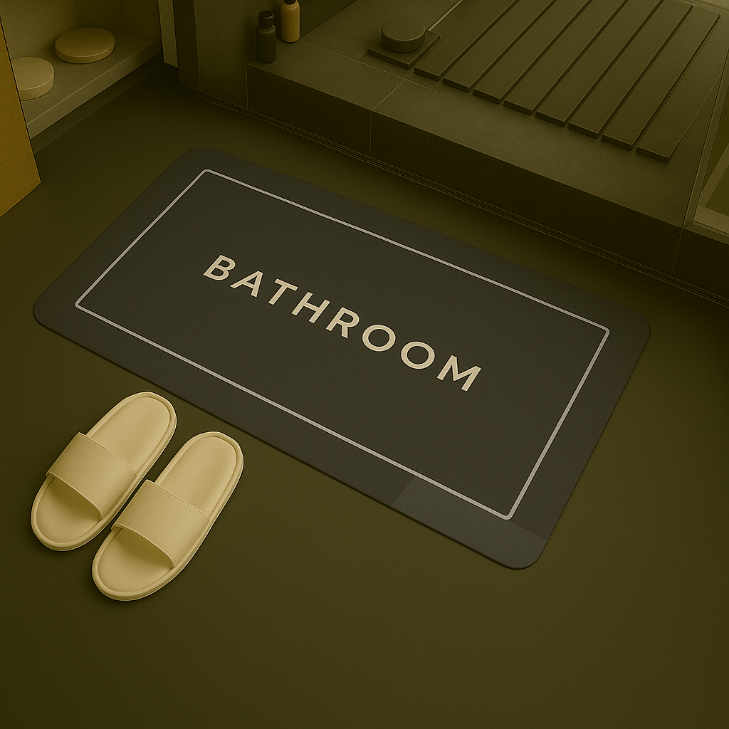 Quick Drying Water Soak Bathroom Mat Water Absorbent Door Mat Floor Mat, Doormat, Bathroom Carpet Cushion Mat (60 * 40) Non-Slip Rug, Soft Microfiber ,Square Mat