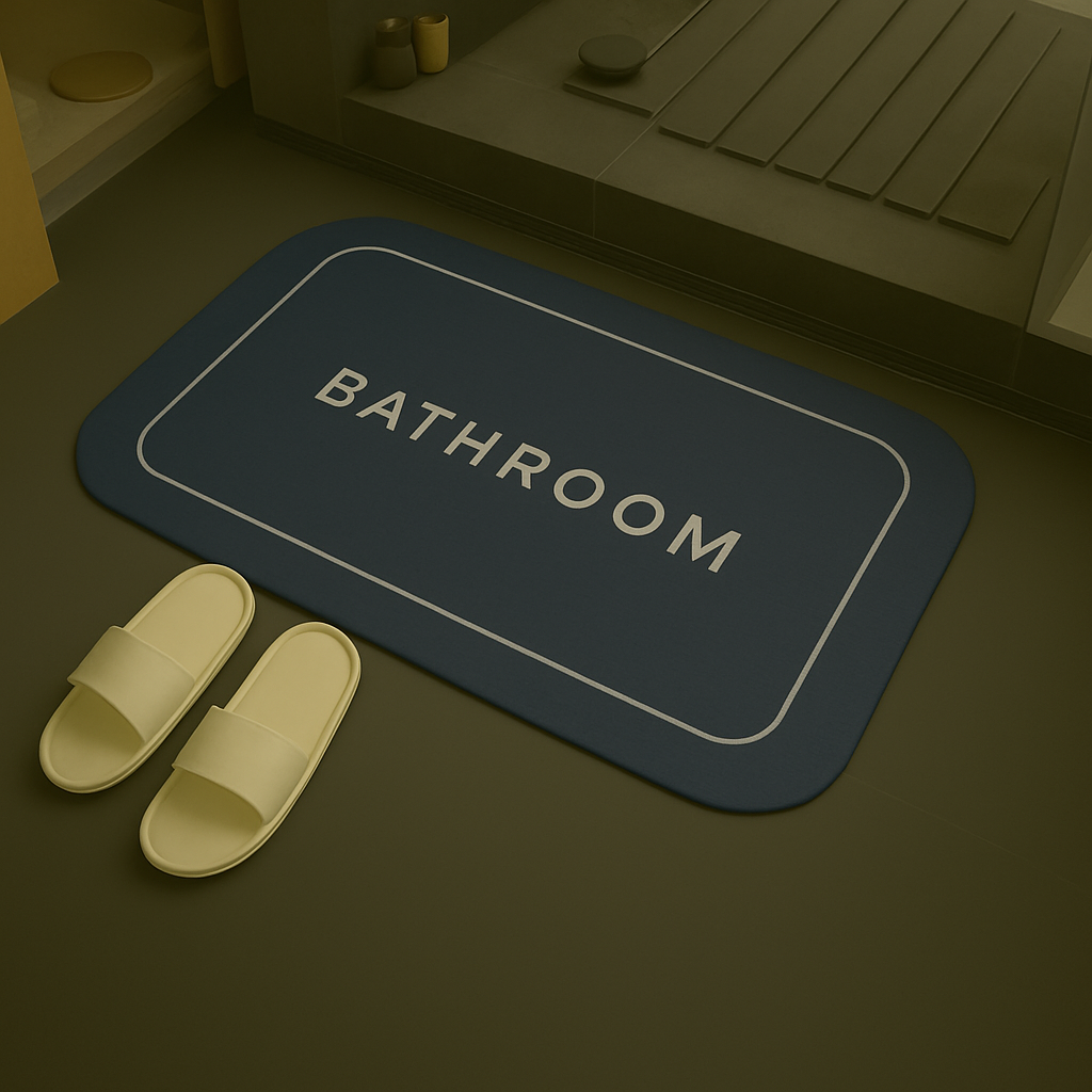 Quick Drying Water Soak Bathroom Mat Water Absorbent Door Mat Floor Mat, Doormat, Bathroom Carpet Cushion Mat (60 * 40) Non-Slip Rug, Soft Microfiber ,Square Mat
