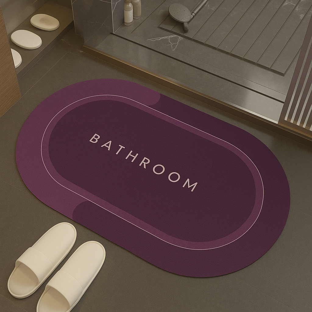 Quick Drying Water Soak Bathroom Mat Water Absorbent Door Mat Floor Mat, Doormat, Bathroom Carpet Cushion Mat (60 * 40) Non-Slip Rug, Soft Microfiber
