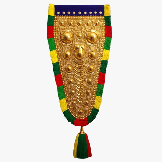 4 Feet Nettipattam (Caparison) 100% Handcrafted Polymer Gold Finish Wall Decor for Living Room by Skilled Kerala Artisans