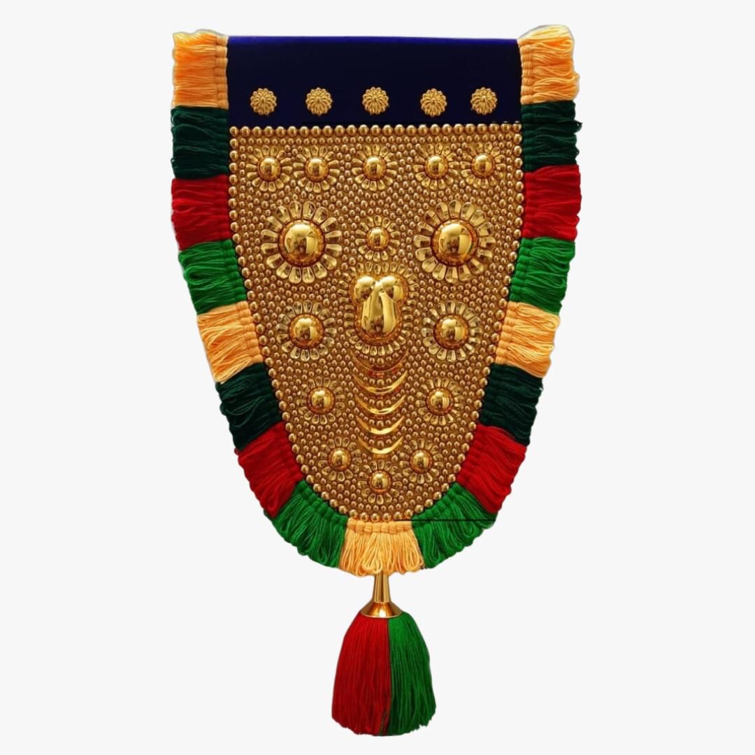 Nettipattam (Caparison) 100% Handcrafted Polymer Gold Finish Wall Decor for Living Room by Skilled Kerala Artisans