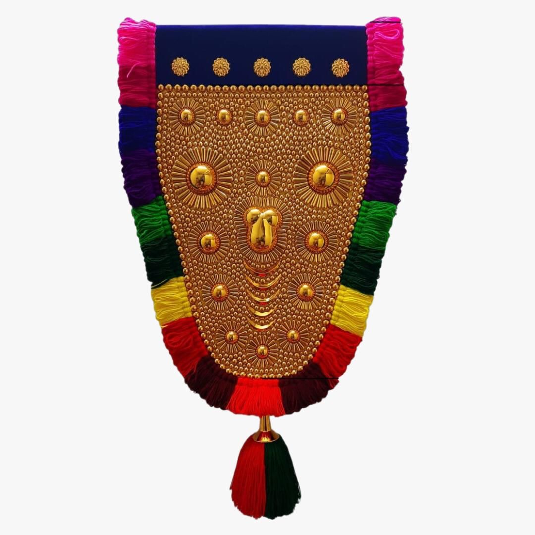 Nettipattam (Caparison) 100% Handcrafted Polymer Gold Finish Wall Decor for Living Room by Skilled Kerala Artisans