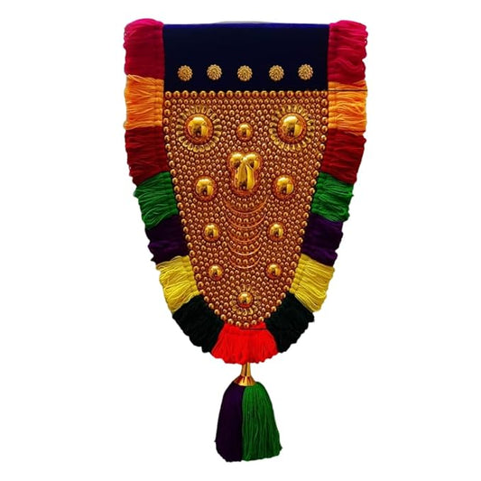 Nettipattam (Caparison) 100% Handcrafted Polymer Gold Finish Wall Decor for Living Room by Skilled Kerala Artisans