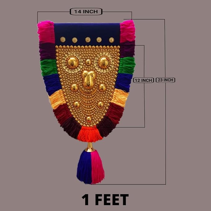 Nettipattam (Caparison) 100% Handcrafted Polymer Gold Finish Wall Decor for Living Room by Skilled Kerala Artisans