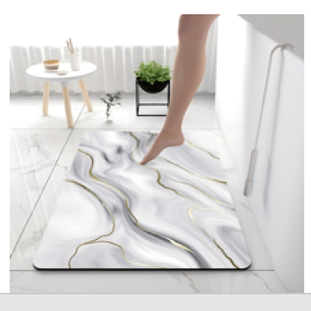 Quick Drying Water Soak Bathroom Mat Water Absorbent Door Mat Floor Mat, Doormat, Bathroom Carpet Cushion Mat (60 * 40 Square) Non-Slip Rug, Soft Microfiber