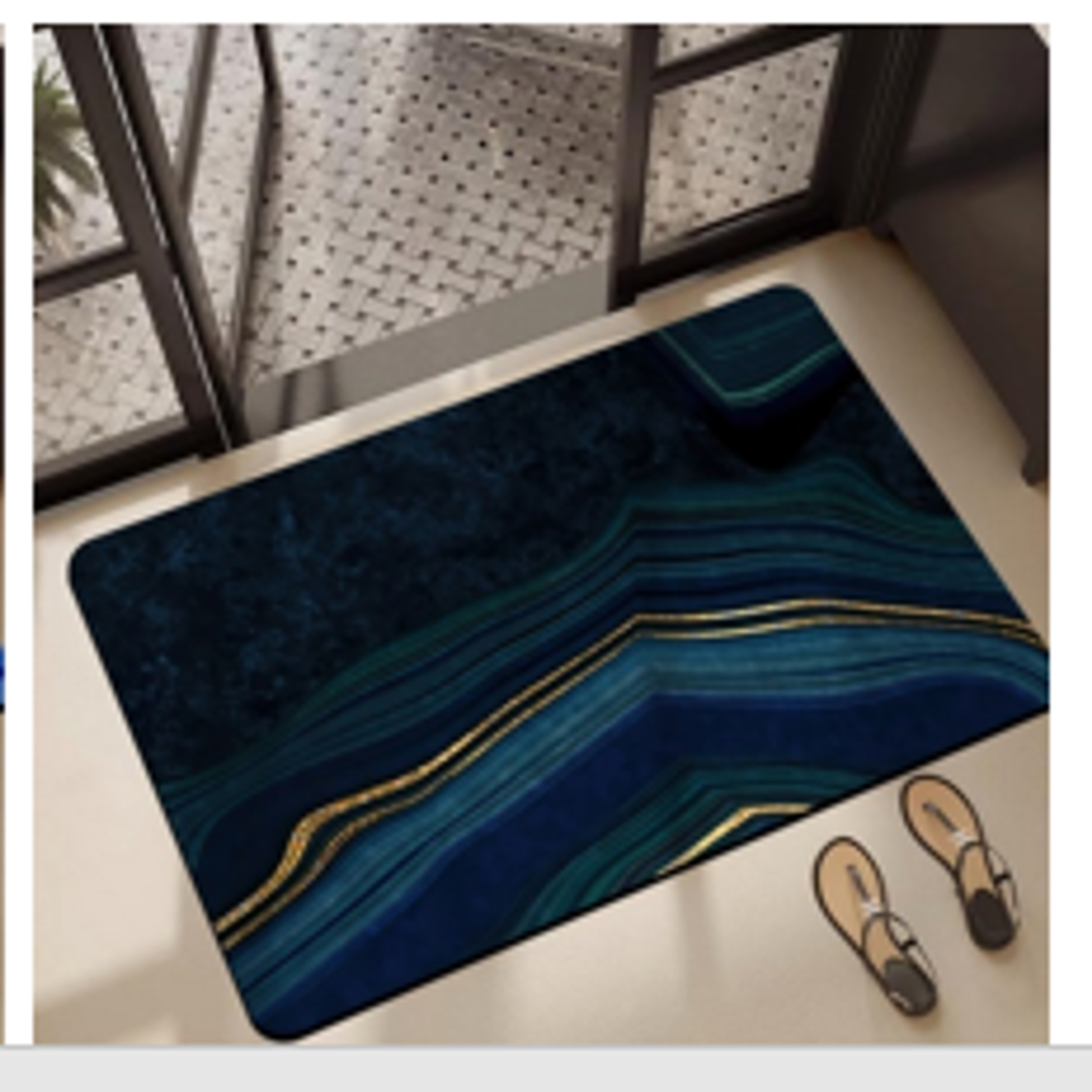 Quick Drying Water Soak Bathroom Mat Water Absorbent Door Mat Floor Mat, Doormat, Bathroom Carpet Cushion Mat (60 * 40 Square) Non-Slip Rug, Soft Microfiber