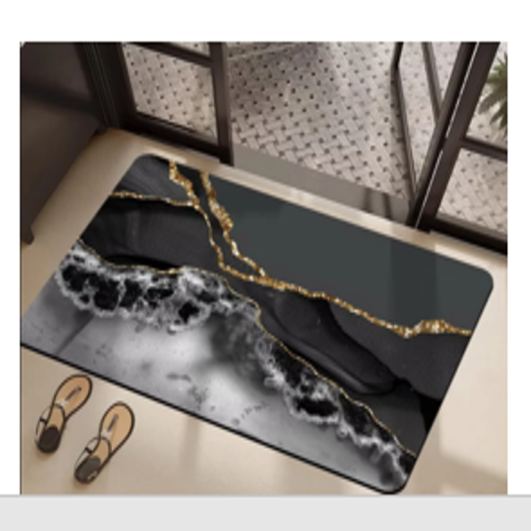 Quick Drying Water Soak Bathroom Mat Water Absorbent Door Mat Floor Mat, Doormat, Bathroom Carpet Cushion Mat (60 * 40 Square) Non-Slip Rug, Soft Microfiber